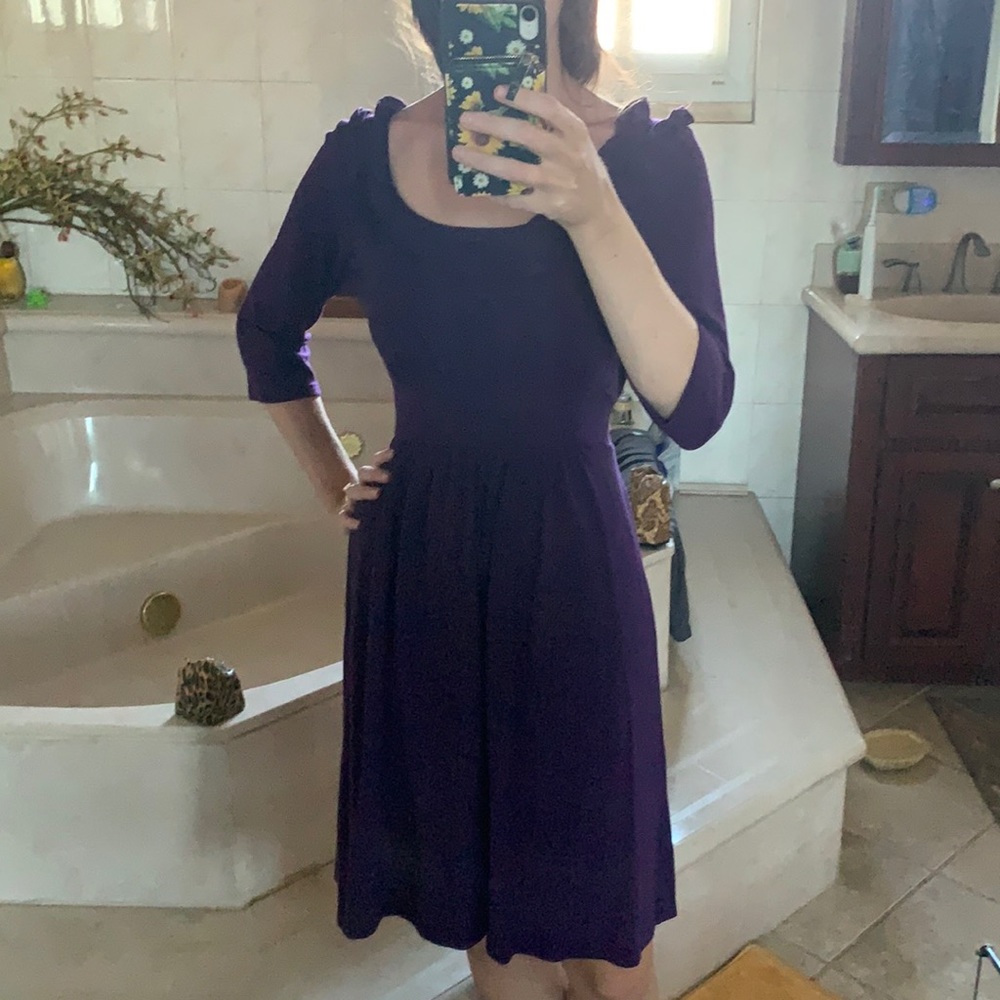 Purple sweater dress